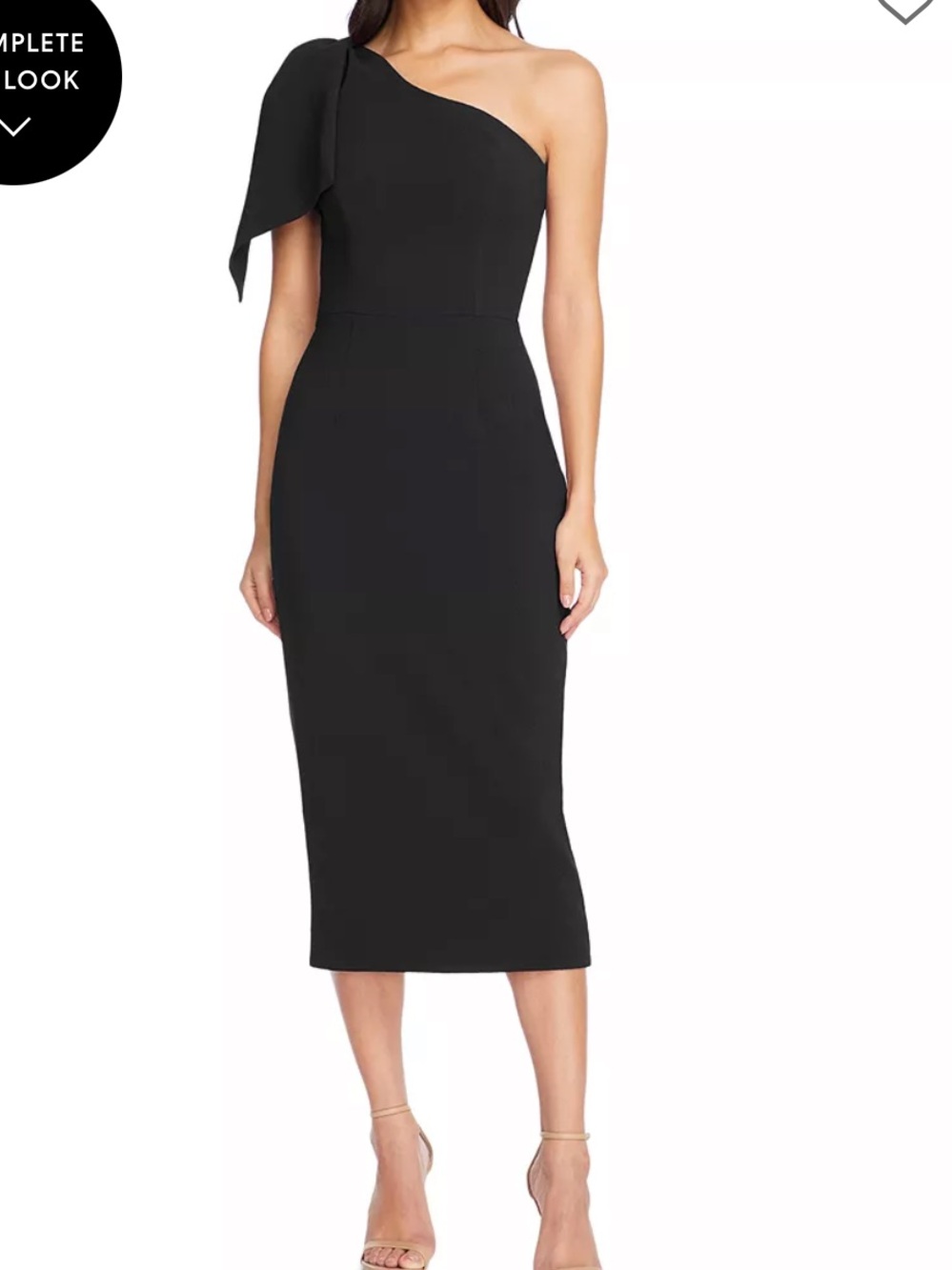 Dress the Population One-Shoulder Black Midi Dress